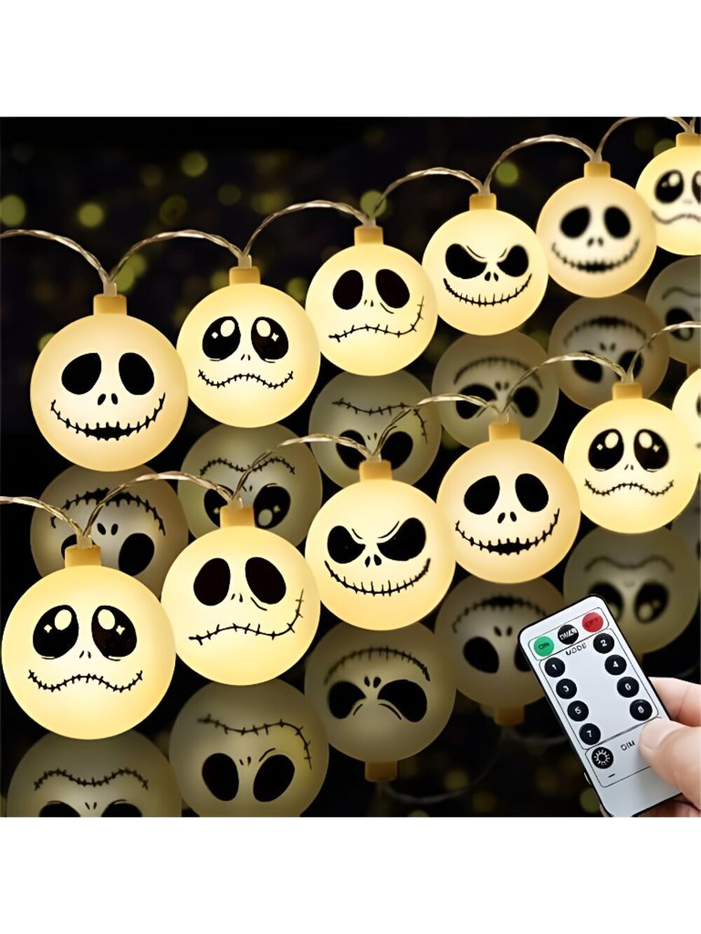 30 LED Battery Operated Halloween Lights for Nightmare Christmas Decorations
